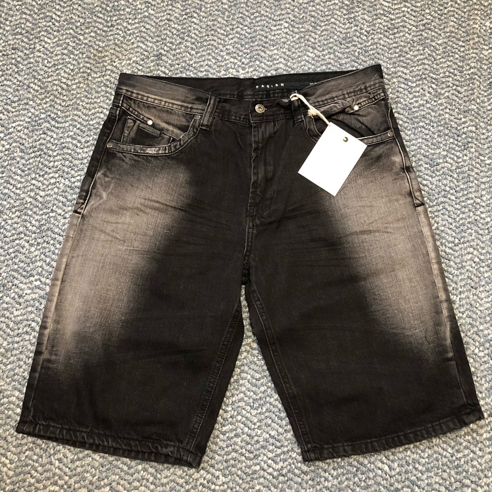 Parish Nation Washed Denim Shorts